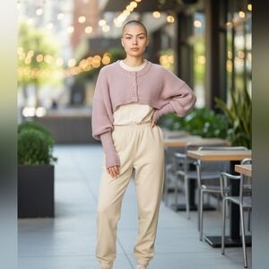 525 America Women's Blush Button-Up Shrug Sweater Sz M/L